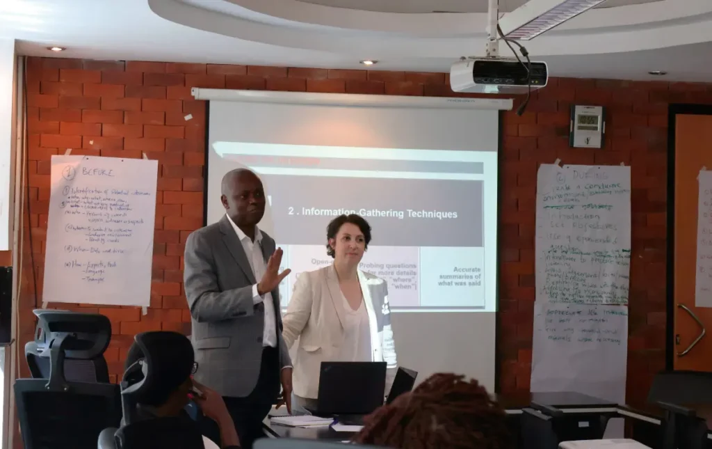 Joseph Omondi and Kalia Kambanella during a recent training in Kenya
