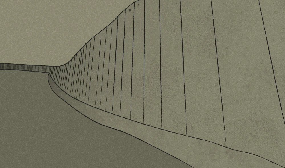 Illustration of the West Bank barrier