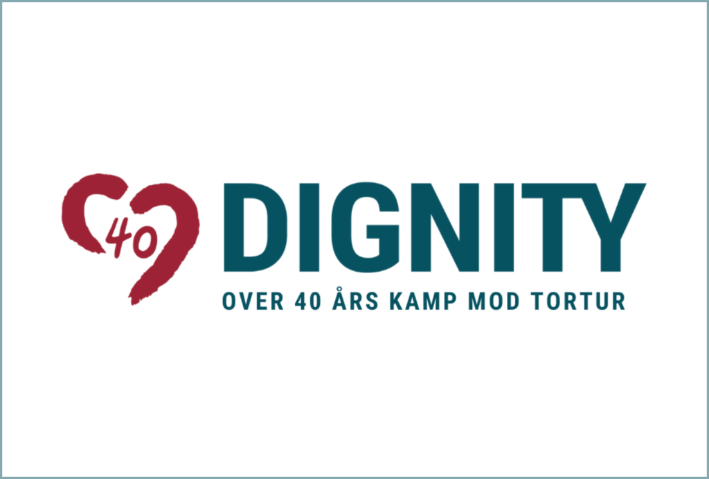 Dignity logo. Over 40 års kamp mod tortur