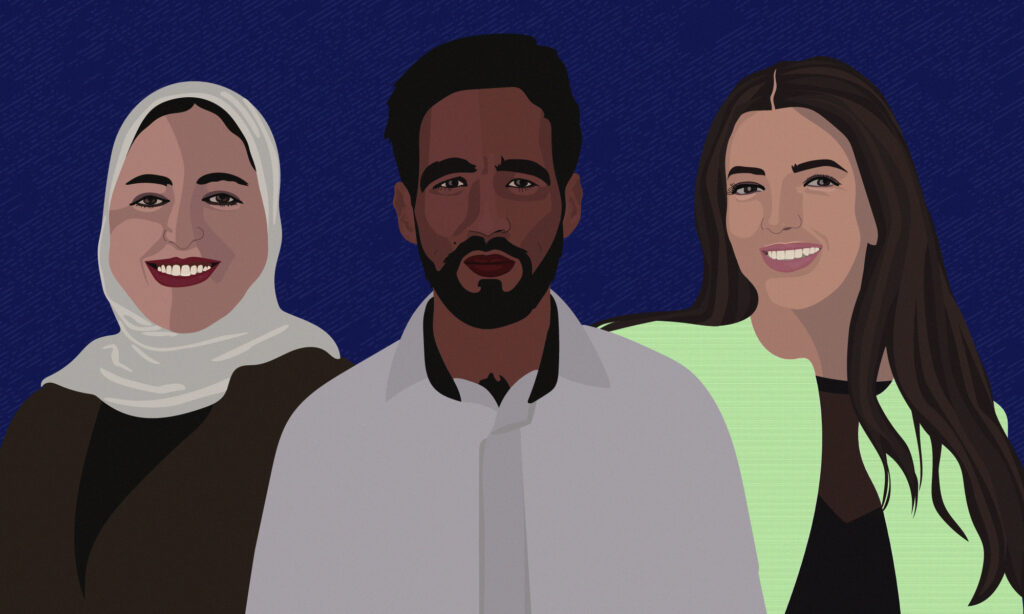 Illustration af de tre studerende fra Fez